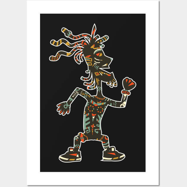 African tribal party man dancing Wall Art by ComPix